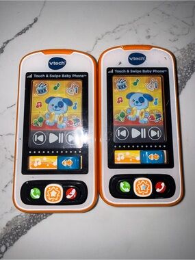 VTech Touch & Swipe Baby Phone Toy - White and Orange